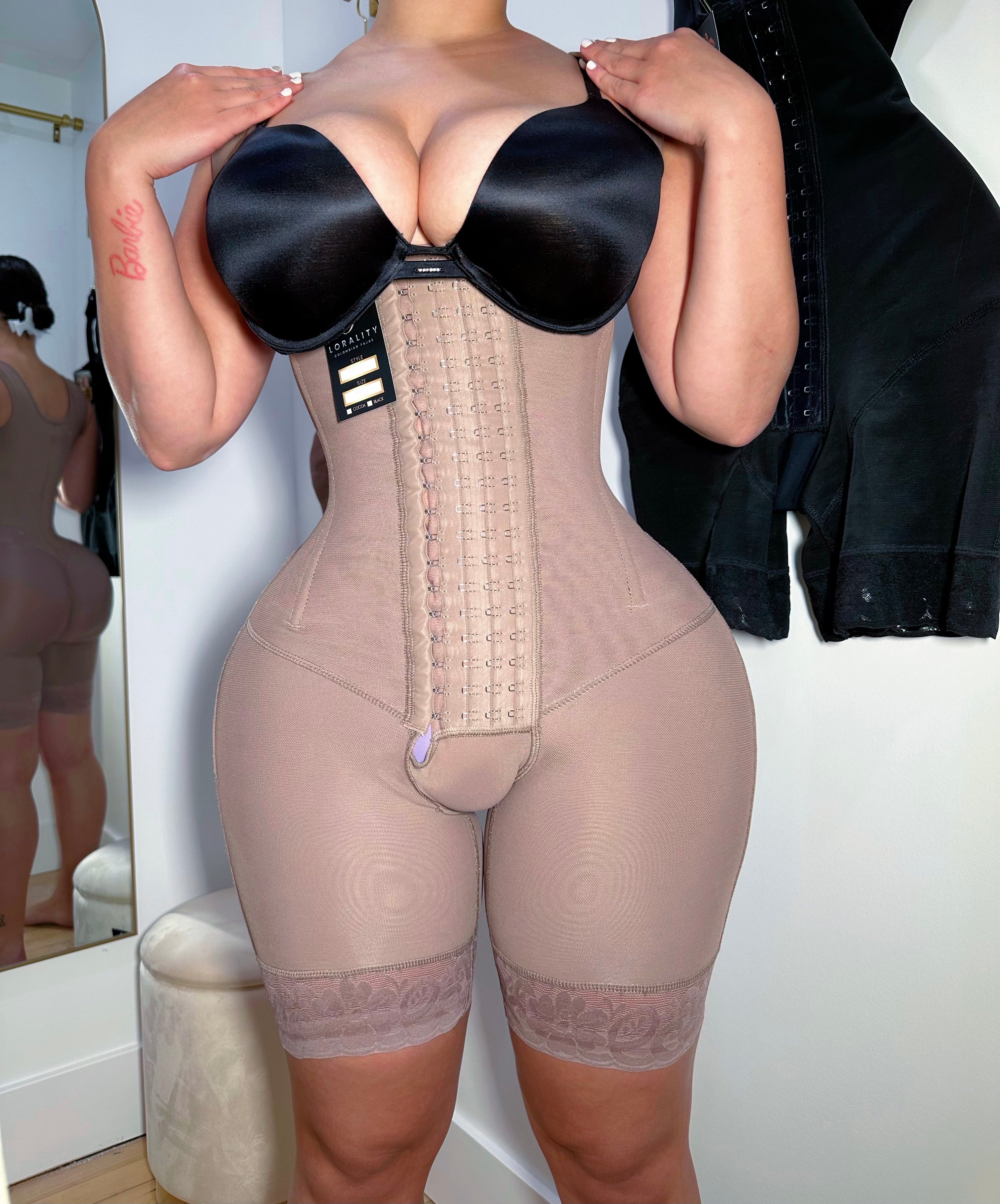 Braless Shapewear Doble Layed Back Pain Corset Women Fajas Colombianas  Reductora Nude